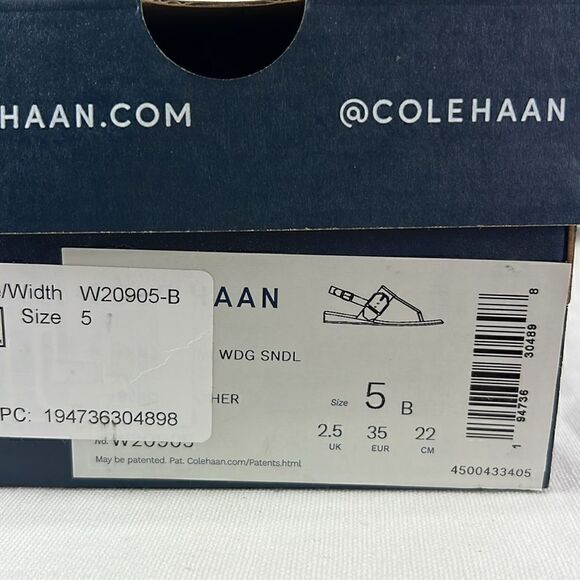 Cole Haan Francine Demi Sandals- Black Leagther- Size 5 B- NIB - Picture 7 of 7